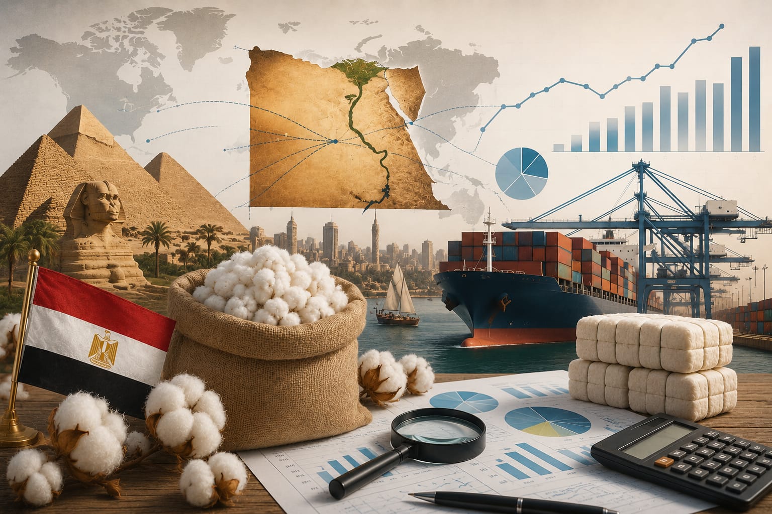 Read more about the article مقالة: دراسة تحليلية اقتصادية للواردات القطنية المصرية
