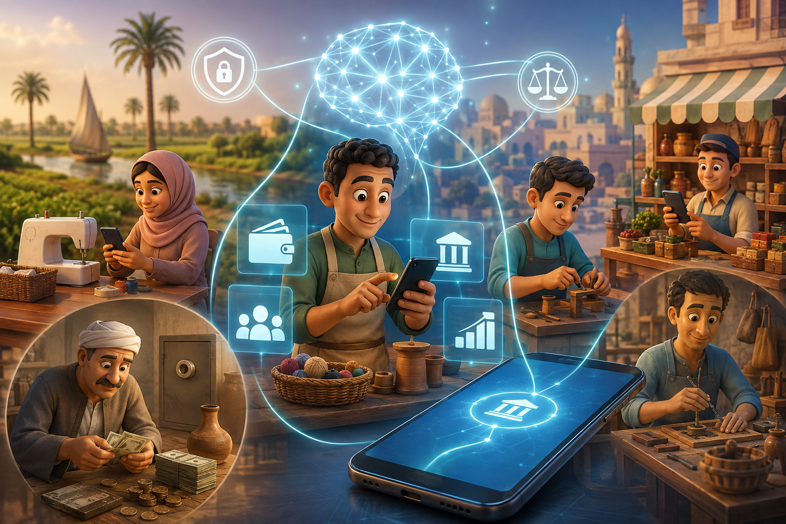 You are currently viewing مقالة: دور الذكاء الاصطناعي في تحقيق الشمول المالي في مصر “دراسة سوسيولوجية على تمويل المشروعات متناهية الصغر”