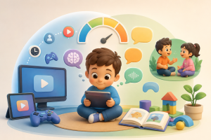 Read more about the article مقالة: العلاقة بين الاستخدام المفرط للشاشات الرقمية وتطور اللغة والتواصل اللفظي لدى أطفال الروضة