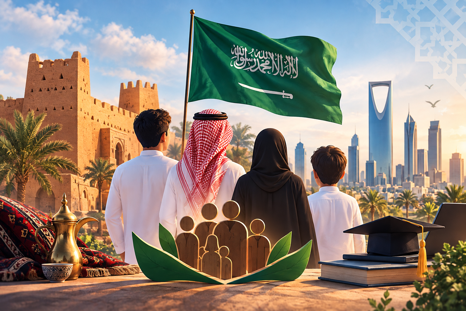 You are currently viewing مقالة: مظاهر سلوك المواطنة لدى الشباب السعودي عند مشاركتهم في الاحتفالات الوطنية: يوم التأسيس أنموذجًا