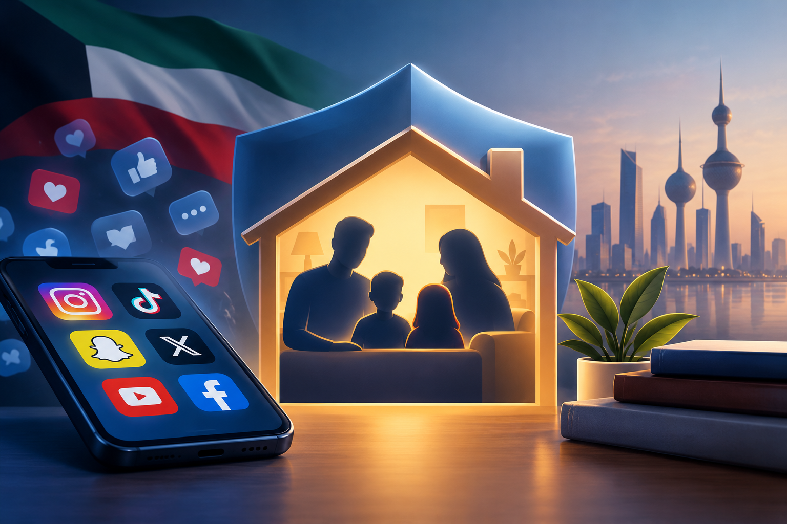 Read more about the article مقالة: التأثيرات السلبية لمواقع التواصل الاجتماعي على الأسرة في المجتمع الكويتي وتصور مقترح للحد منها