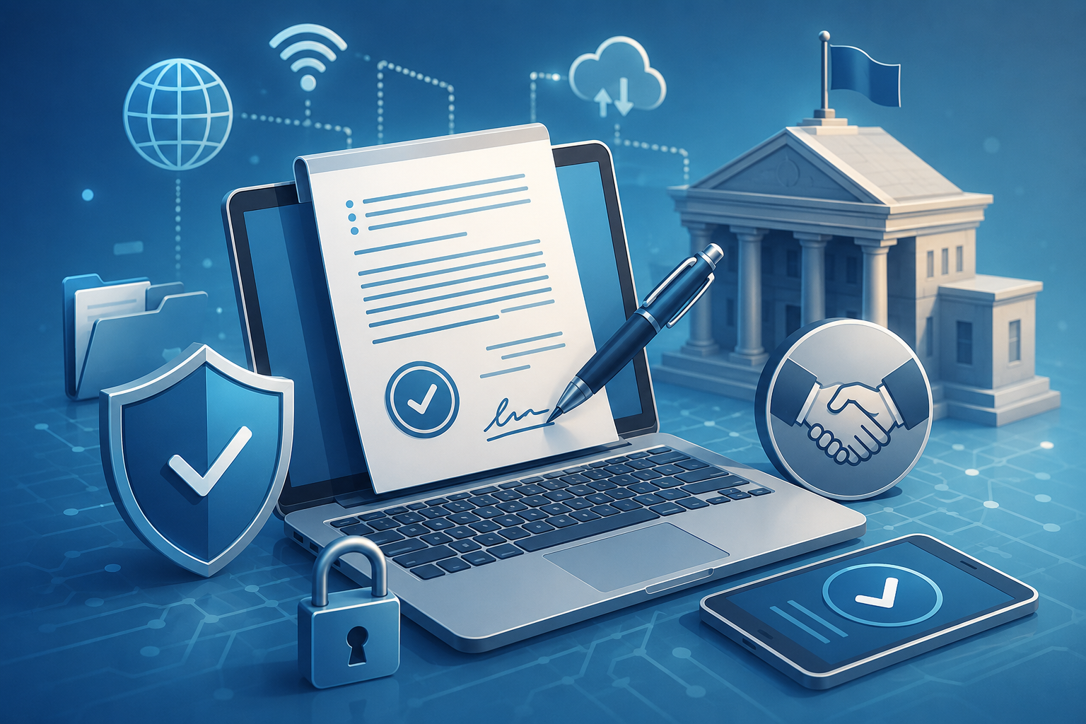 Read more about the article مقالة: العقد الإداري الإلكتروني والمبادئ التي تحكم إبرامه