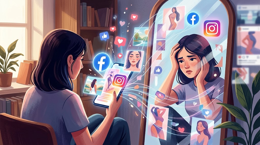 مقالة: تعرض الإناث لمواقع التواصل الاجتماعى (فيسبوك، انستجرام) وأثره على مستوى الرضا عن صورة الجسد والواقع الاجتماعى