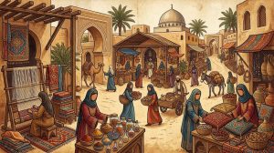 Read more about the article مقالة: دور المرأة في حركية الأسواق التجارية في الدولة الأموية 41-132هـ