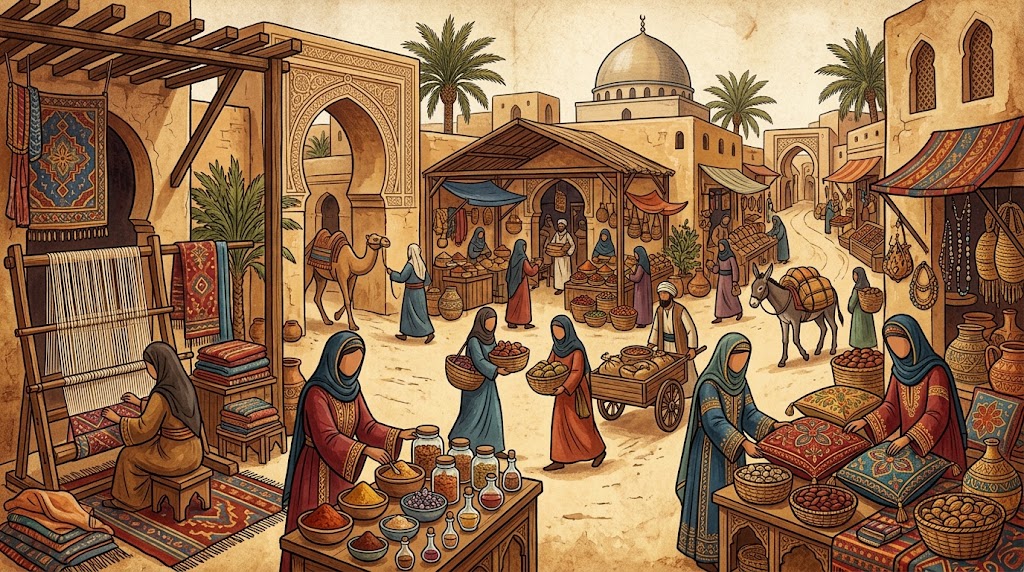 Read more about the article مقالة: دور المرأة في حركية الأسواق التجارية في الدولة الأموية 41-132هـ