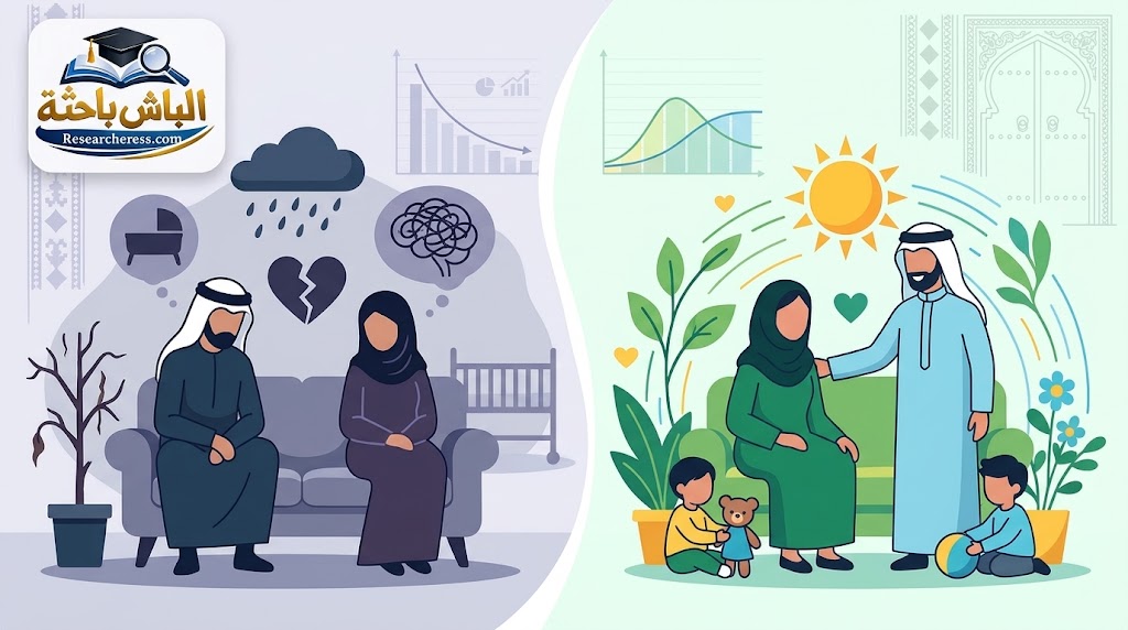 مقالة: الفروق بين الأزواج المصابين بالعقم وغير المصابين في درجة الاكتئاب لدى الأسرة الكويتية