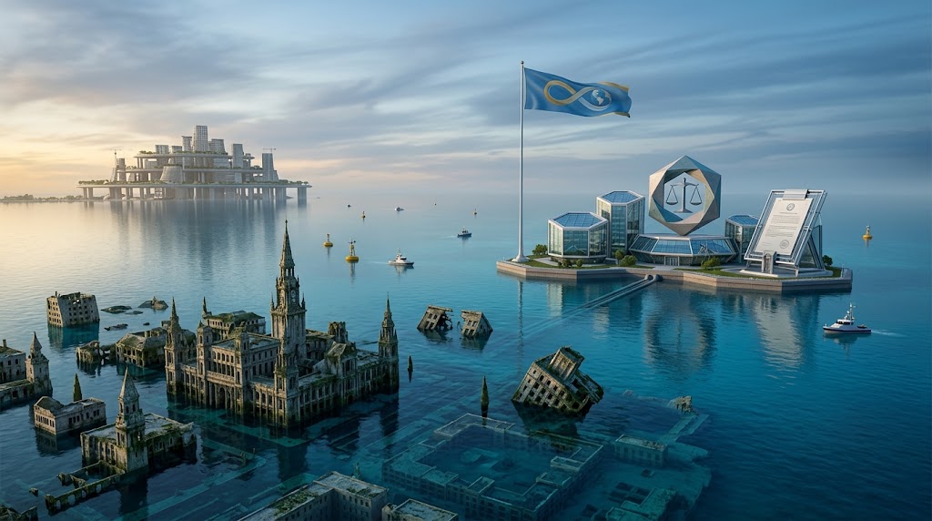 Read more about the article مقالة: بين الإنقضاء المادي للدولة كأثر لتغير المناخ واستمرار وجودها القانوني: فرضية جديدة في القانون الدولي