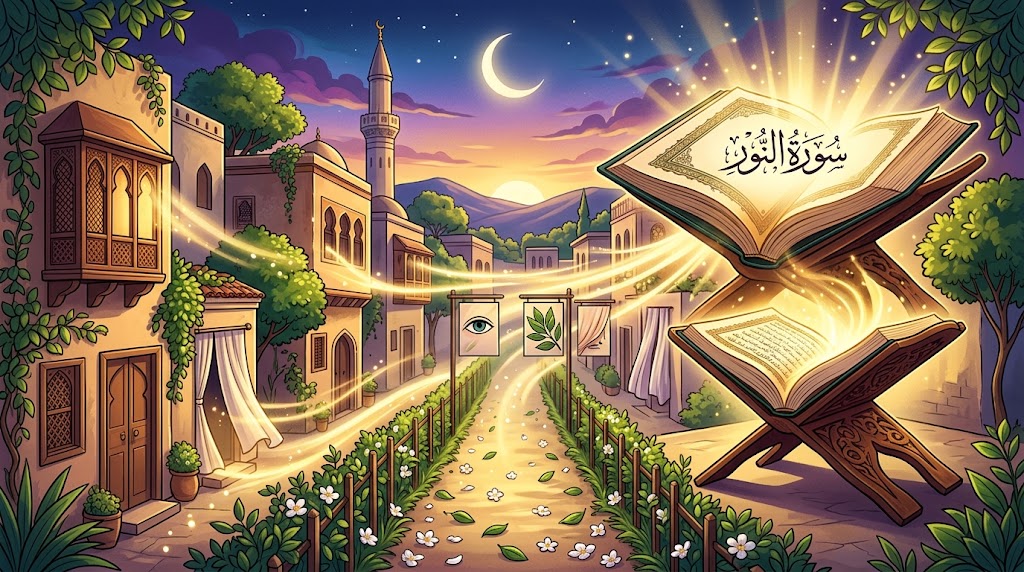 مقالة: منهج القرآن في ذكر أسباب العفة وتطبيقاتها العملية في الحياة اليومية من خلال سورة النور